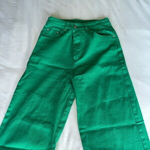 Princess Polly Green Straight Leg Pants